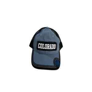 Sanborn Colorado Trucker Hat Snapback Mesh Back Blue Black Embroidered Patch